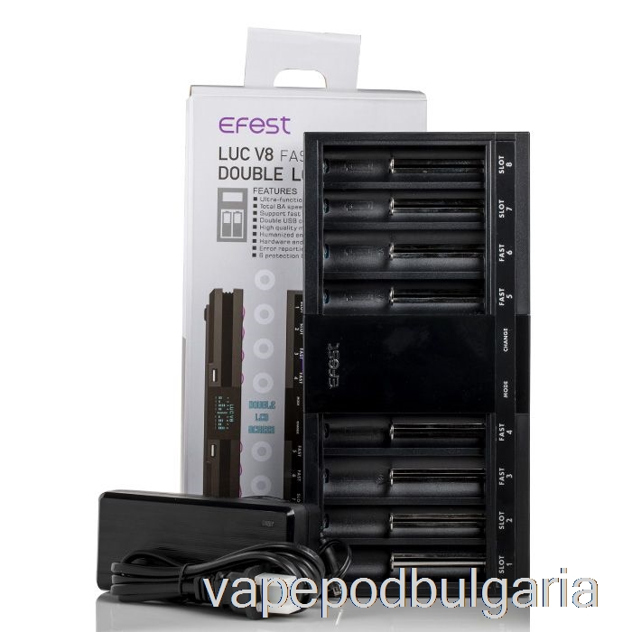 Vape Bulgaria Efest Luc V8 двоен Lcd екран бързо зарядно устройство за батерии