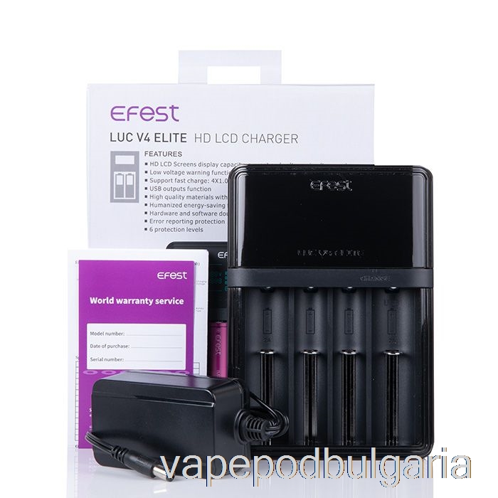 Vape 10000 Дръпки Efest Luc V4 Elite Hd Lcd зарядно