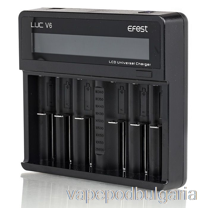 Vape Bulgaria Efest Luc V6 6-bay Lcd универсално зарядно