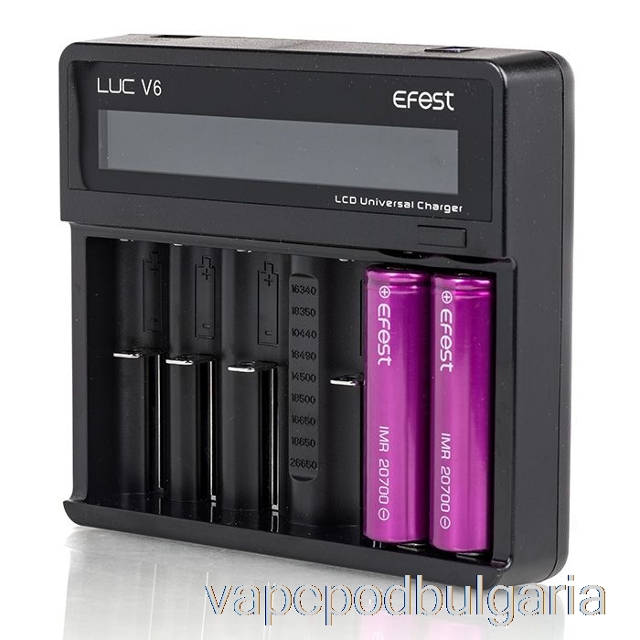Vape Bulgaria Efest Luc V6 6-bay Lcd универсално зарядно