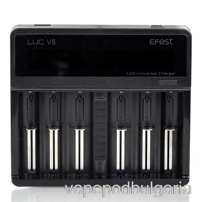Vape Bulgaria Efest Luc V6 6-bay Lcd универсално зарядно