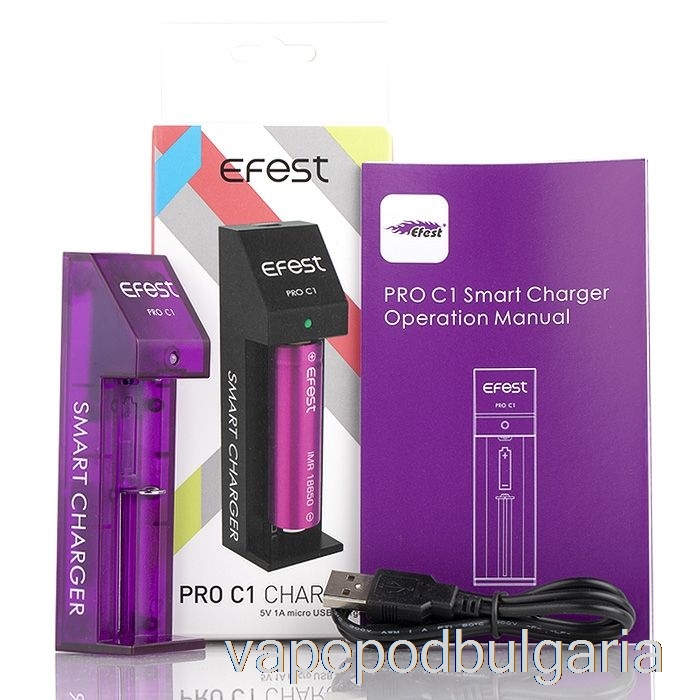 Vape Bulgaria Efest Pro C1 1-bay смарт зарядно за батерия