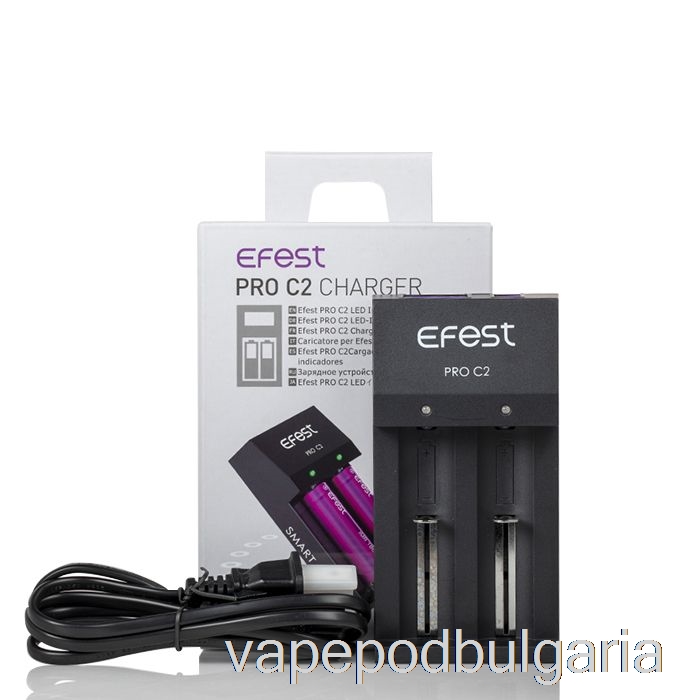 Vape Bulgaria Efest Pro C2 2-bay смарт зарядно за батерия