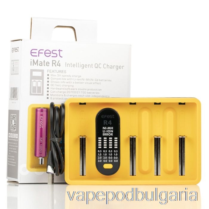 Vape Течности Efest Imate R4 Intelligent Qc зарядно устройство