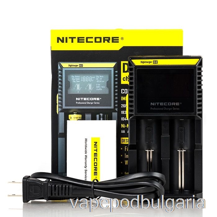 Vape Течности зарядно за батерия Nitecore D2 (2-отсека)