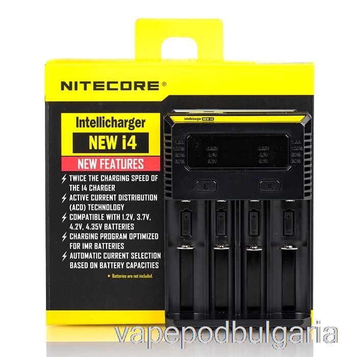 Vape 10000 Дръпки Nitecore I4 Battery Charger V2 (4-bay)