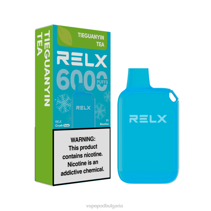 Vape Bulgaria - RELX Crush Pocket 6000 ледени чай тиегуанин 042822