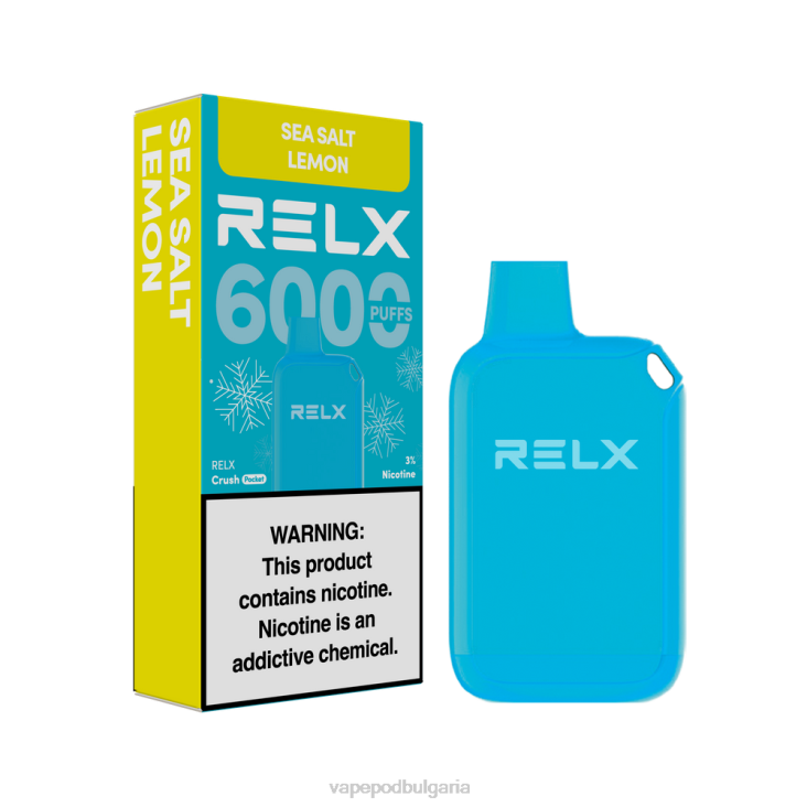 Vape Течности - RELX Crush Pocket 6000 ледени морска сол лимон 042811