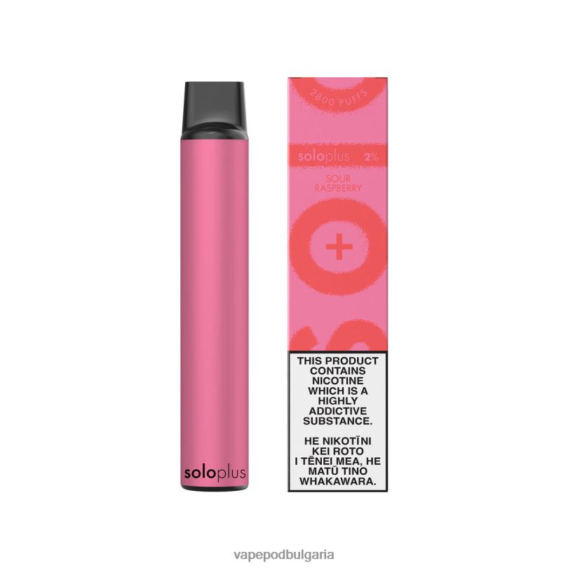Vape Течности - Solo Plus вейп за еднократна употреба 2VVB435 кисела малина
