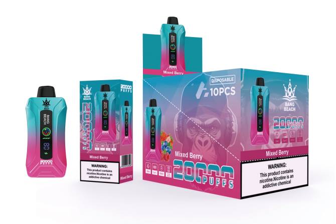 Vape Течности - Bang Beach 20000 впръсквания смарт екран vape 2TZH5 смесени горски плодове