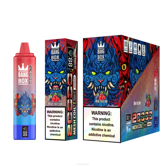 Vape Течности - Bang Box Смарт екран с 20 000 впръсквания 2TZH59 син раз лед