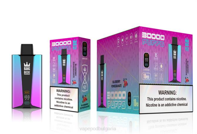 Vape Течности - Bang Box Смарт екран с 30 000 впръсквания 2TZH80 боровинка померанте