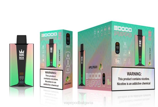 Vape Течности - Bang Box Смарт екран с 30 000 впръсквания 2TZH83 ябълка праскова