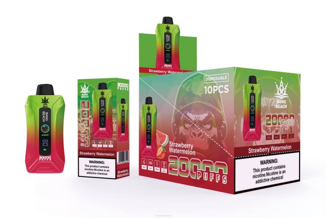 Vape Bg - Bang Beach 20000 впръсквания смарт екран vape 2TZH3 ягодова диня