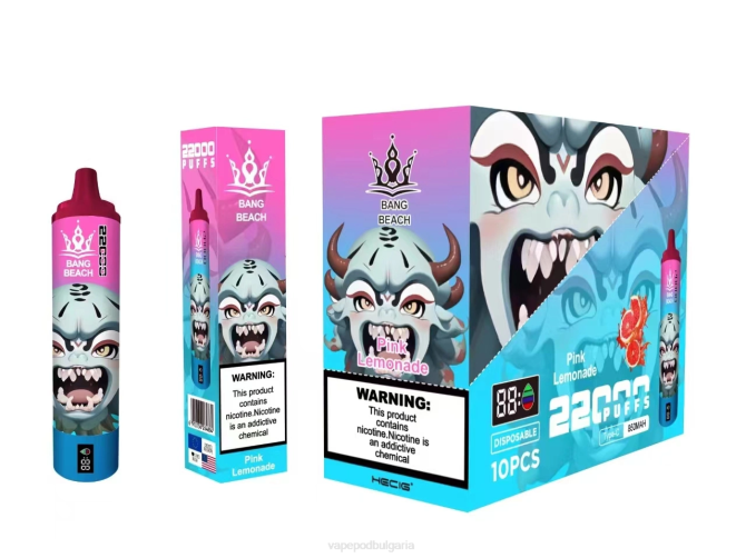 Vape Bg - Bang Beach Смарт екран с 22000 впръсквания 2TZH15 розова лимонада