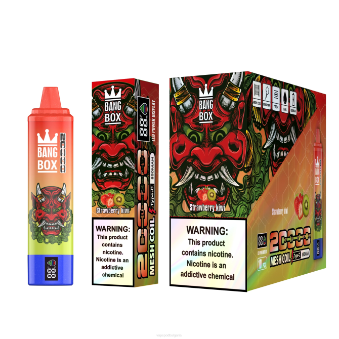 Vape Bg - Bang Box Смарт екран с 20 000 впръсквания 2TZH51 ягодово киви