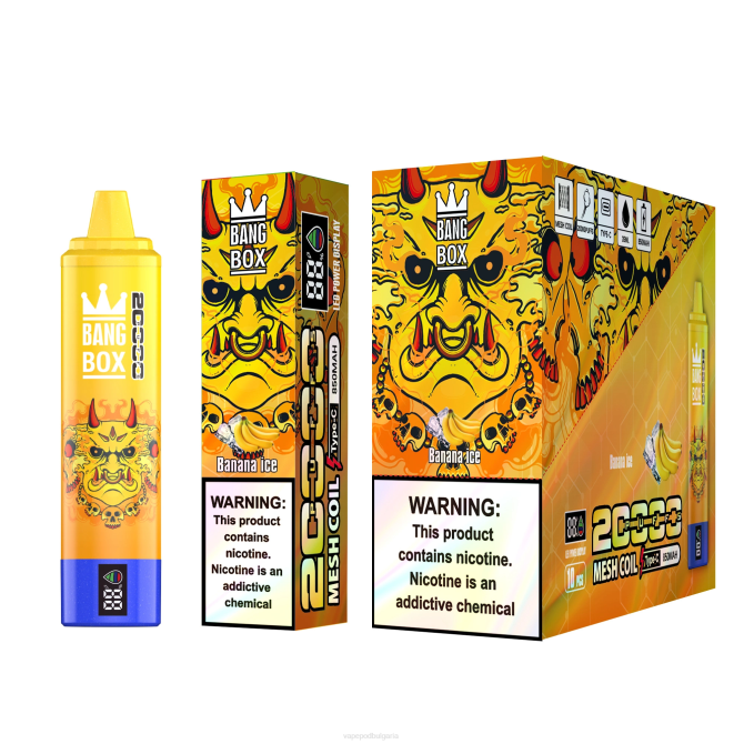 Vape Bg - Bang Box Смарт екран с 20 000 впръсквания 2TZH57 бананов лед
