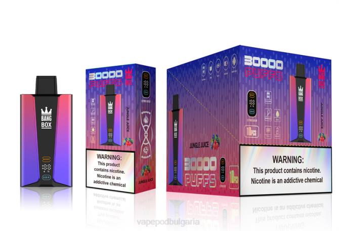 Vape Bg - Bang Box Смарт екран с 30 000 впръсквания 2TZH78 сок от джунглата