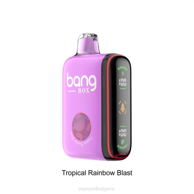 Vape Bg - Bang Box 9000-18000 впръсквания интелигентен дисплей за мощност 2TZH36 взрив на тропическа дъга