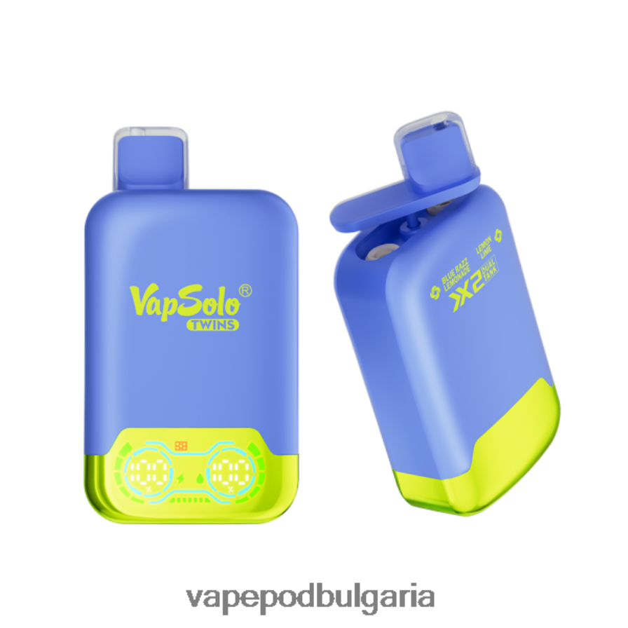 Vape Bg - Vapsolo TWINS вейп за еднократна употреба blue razz лимонада и лимонов лайм B608V0138