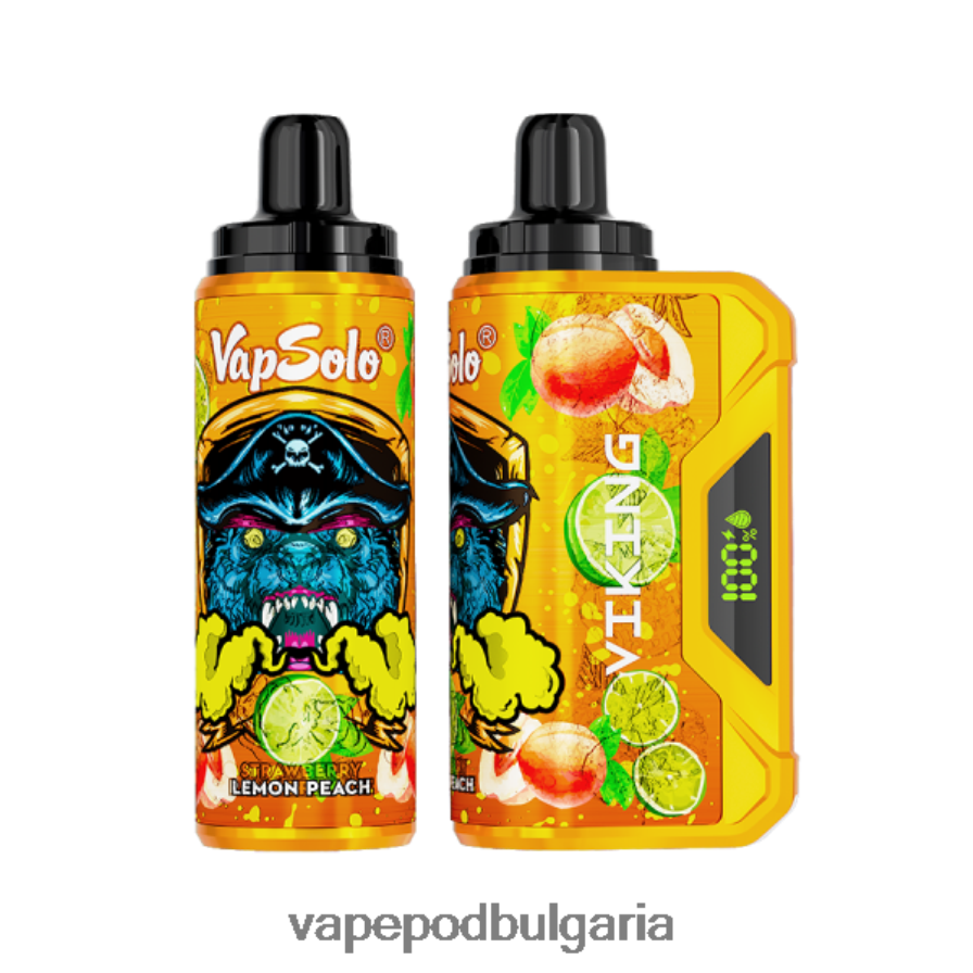 Vape Bg - Vapsolo VIKING вейп за еднократна употреба лимонова праскова B608V0153