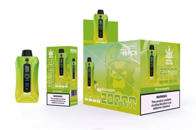 Vape Bulgaria - Bang Beach 20000 впръсквания смарт екран vape 2TZH1 кисела ябълка