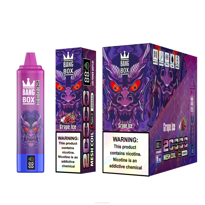 Vape Bulgaria - Bang Box Смарт екран с 20 000 впръсквания 2TZH61 гроздов лед