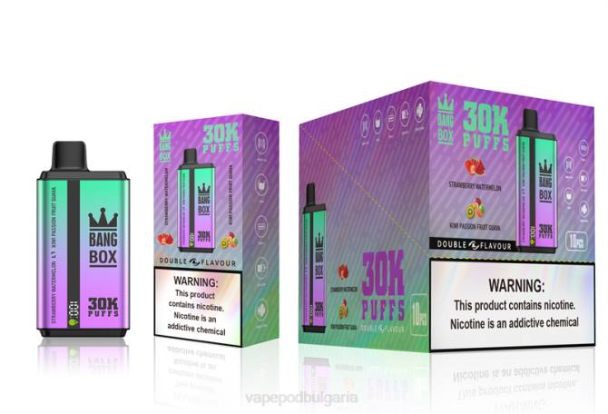 Vape Bulgaria - Bang Box 30 000 впръсквания с двоен вкус 2TZH70 ягода диня и киви маракуя гуава
