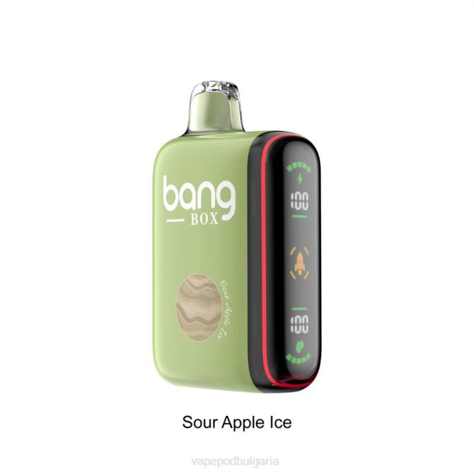 Vape Bulgaria - Bang Box 9000-18000 впръсквания интелигентен дисплей за мощност 2TZH28 лед от кисели ябълки