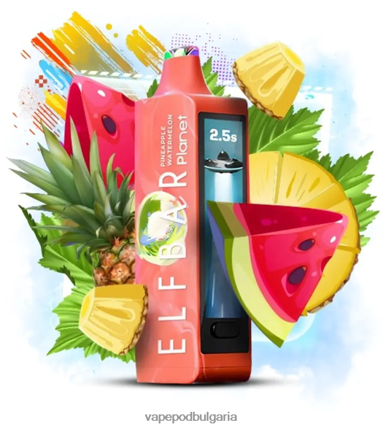 Vape Bulgaria - Elf Bar Planet 25 000 ананас диня 4V448L25