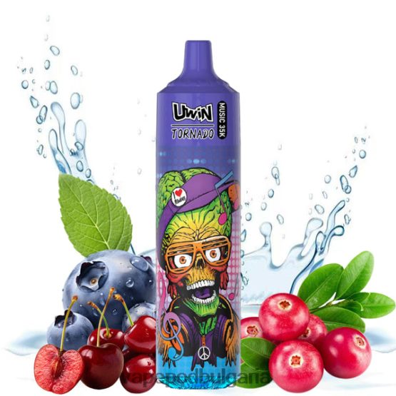 Vape Bulgaria - боровинка череша червена боровинка UWIN CRYSTAL 35k вейп за еднократна употреба 0V062R391