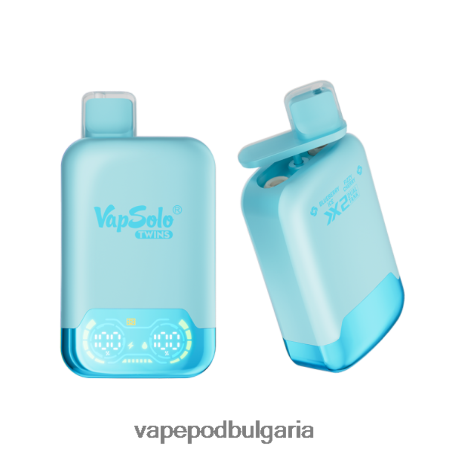 Vape Bulgaria - Vapsolo TWINS вейп за еднократна употреба лед от боровинки и газирана череша B608V0139