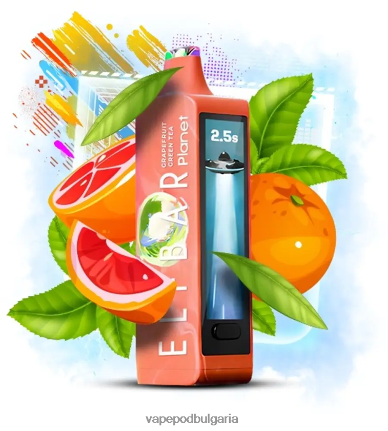 Vape Течности - Elf Bar Planet 25 000 зелен чай от грейпфрут 4V448L17