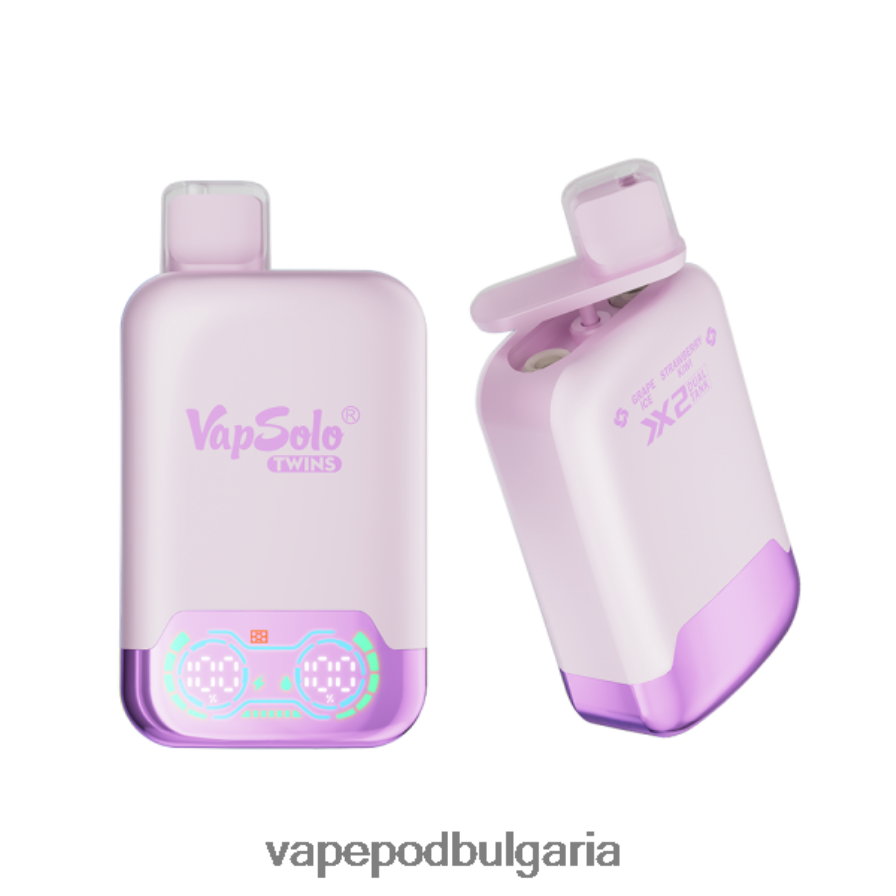 Vape Течности - Vapsolo TWINS вейп за еднократна употреба гроздов лед и ягодово киви B608V0140