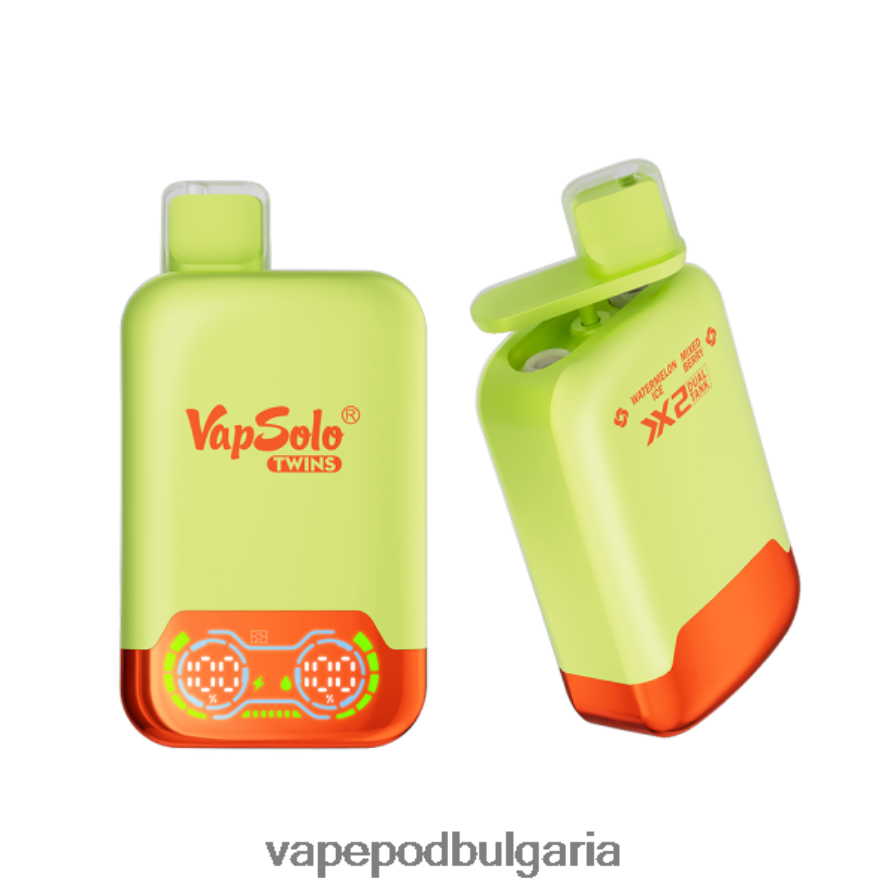 Vape Течности - Vapsolo TWINS вейп за еднократна употреба сладолед от диня и смес от горски плодове B608V0146