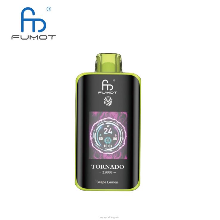 Vape Bg - гроздов лимон Fumot Tornado 25000 вейпове за еднократна употреба F6FBF6