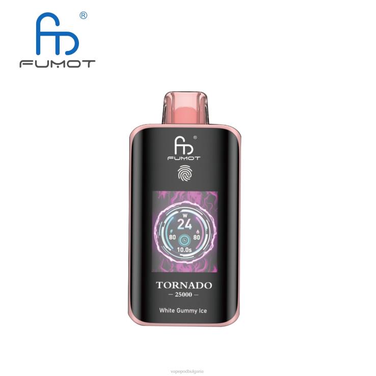 Vape Течности - бял смолист лед Fumot Tornado 25000 вейпове за еднократна употреба F6FBF14