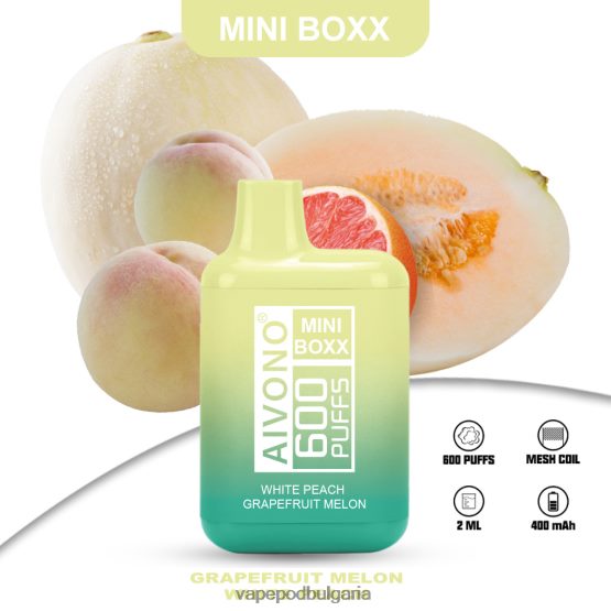 Vape Bulgaria - бяла праскова грейпфрут пъпеш Aivono AIM MINI BOXX 600 0V062R241