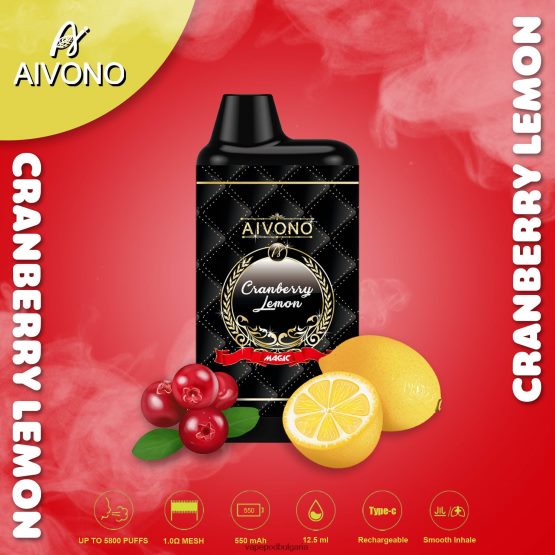 Vape Течности - червена боровинка лимон Aivono AIM MAGIC 5800 кутия за цигари 0V062R89