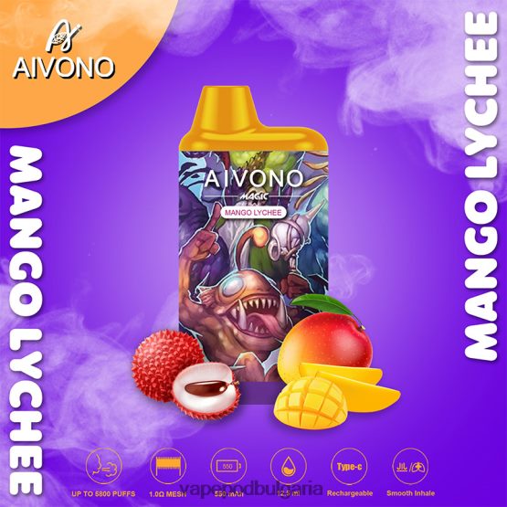 Vape Течности - манго личи Aivono AIM MAGIC 5800 кутия за цигари 0V062R98