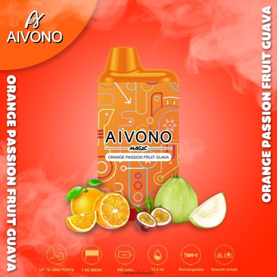 Vape Bg - портокалова маракуя гуава Aivono AIM MAGIC 5800 кутия за цигари 0V062R90