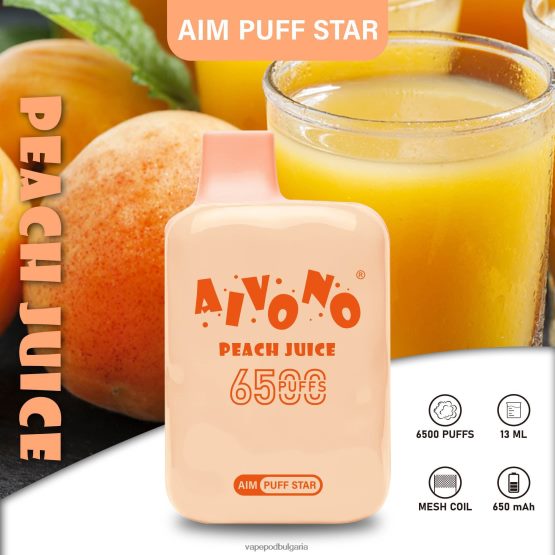 Vape Bulgaria - сок от праскова Aivono AIM PUFF STAR 6500 0V062R289