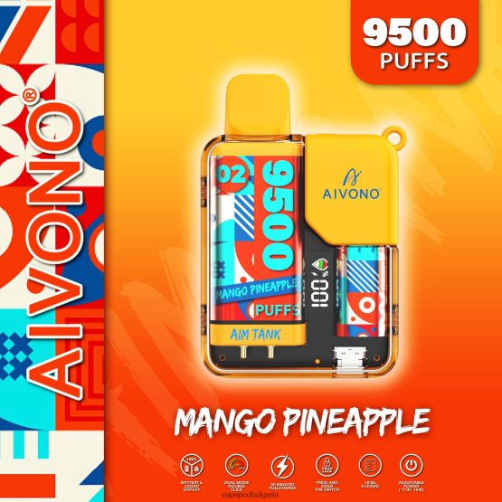 Vape Bulgaria - манго ананас Aivono AIM TANK 9500 0V062R34