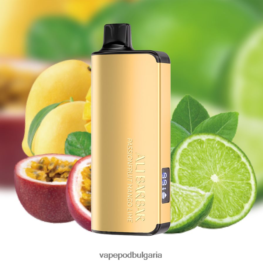 Vape Bulgaria - Alibarbar Ingot 9000 вейп за еднократна употреба маракуя манго лайм B608V022